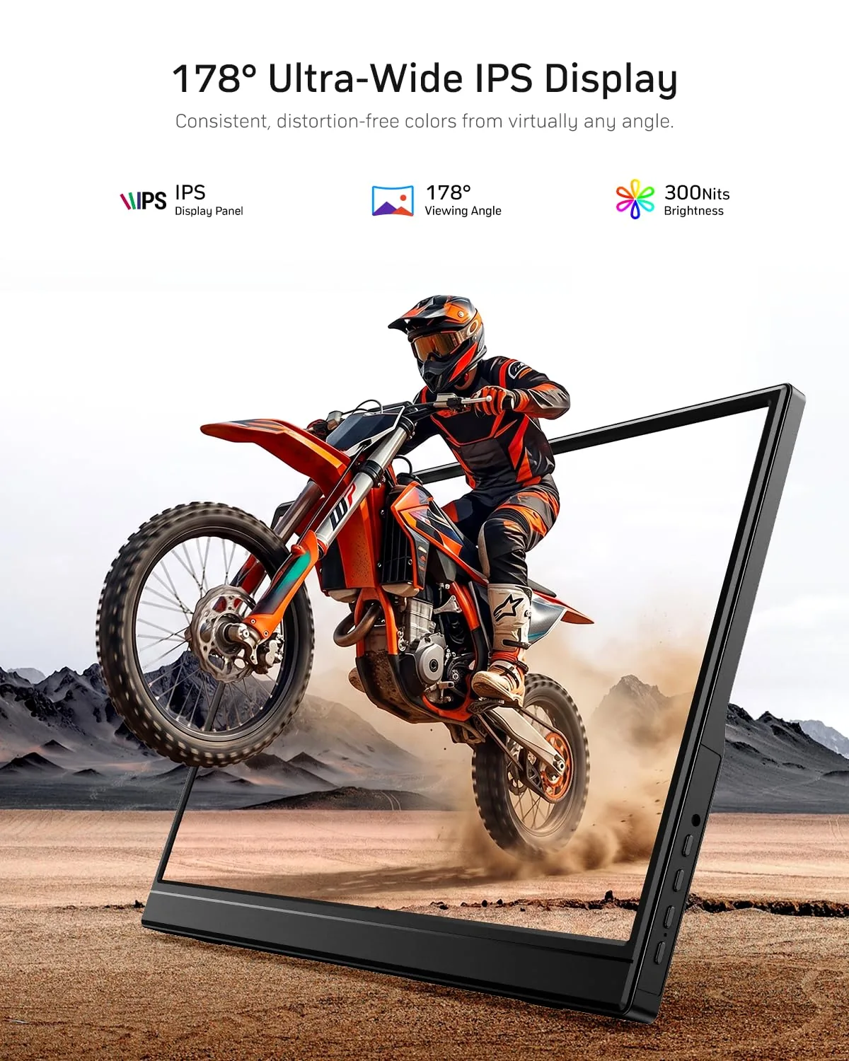 Yxk Portable Monitor 15.6 Inch 1080P 60Hz IPS HDR Ultra-Slim Travel Monitor with Dual Speakers USB-C HDMI Second Screen for Laptop PC Mac Phone Xbox PS4/5 Switch, VESA Kickstand, Zero Frame Gaming